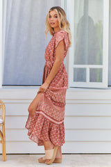 Octavia Maxi Dress - Coral Eden