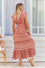 Octavia Maxi Dress - Coral Eden
