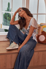 Sahara Embroidered top- Crisp Morning