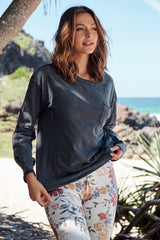 Fade Into You Tee - Washed Black ~ Free People