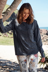 Fade Into You Tee - Washed Black ~ Free People