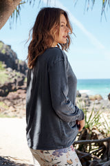 Fade Into You Tee - Washed Black ~ Free People