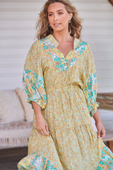Jasmine Midi Dress - Pompeii Citrus