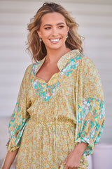 Jasmine Midi Dress - Pompeii Citrus