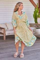 Jasmine Midi Dress - Pompeii Citrus