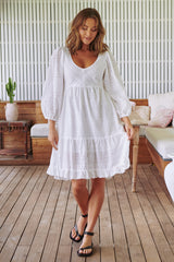 Shaye Mini Dress - White Te Amo