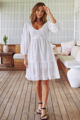 Shaye Mini Dress - White Te Amo