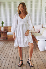 Shaye Mini Dress - White Te Amo