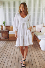 Shaye Mini Dress - White Te Amo