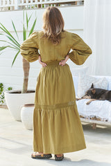 Loom Maxi Dress- Olive ~ MOS the label