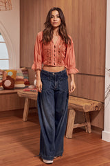 Louella Embroidered Top - Savannah ~ Free People