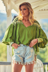 Folk Blouse - Olive Eshana