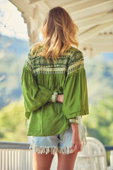 Folk Blouse - Olive Eshana
