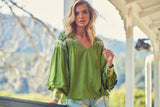 Folk Blouse - Olive Eshana