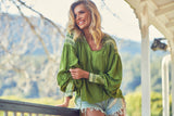 Folk Blouse - Olive Eshana