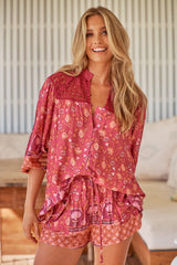 Brydie Shorts - Merlot