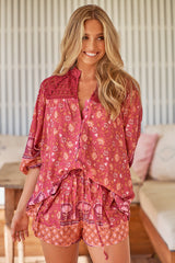 Brydie Shorts - Merlot