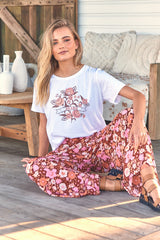 Vintage Tee - LOTUS FLOWER ~ White