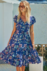 Slate Dress - Indigo Floral