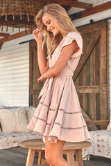Montana Mini Dress - Nude Cotton