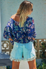 Adia Top - Indigo Floral