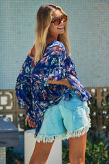 Adia Top - Indigo Floral