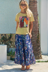 Santi Skirt - Indigo Floral