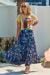 Santi Skirt - Indigo Floral