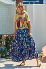 Santi Skirt - Indigo Floral