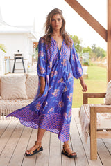 Penny Midi Dress - Indigo Dreams