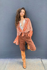 Serena Printed Blouse - Rust Combo
