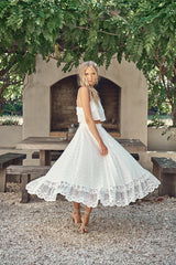 Jordyn Top & Vela Skirt Set - Snow White Lace