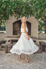 Jordyn Top & Vela Skirt Set - Snow White Lace