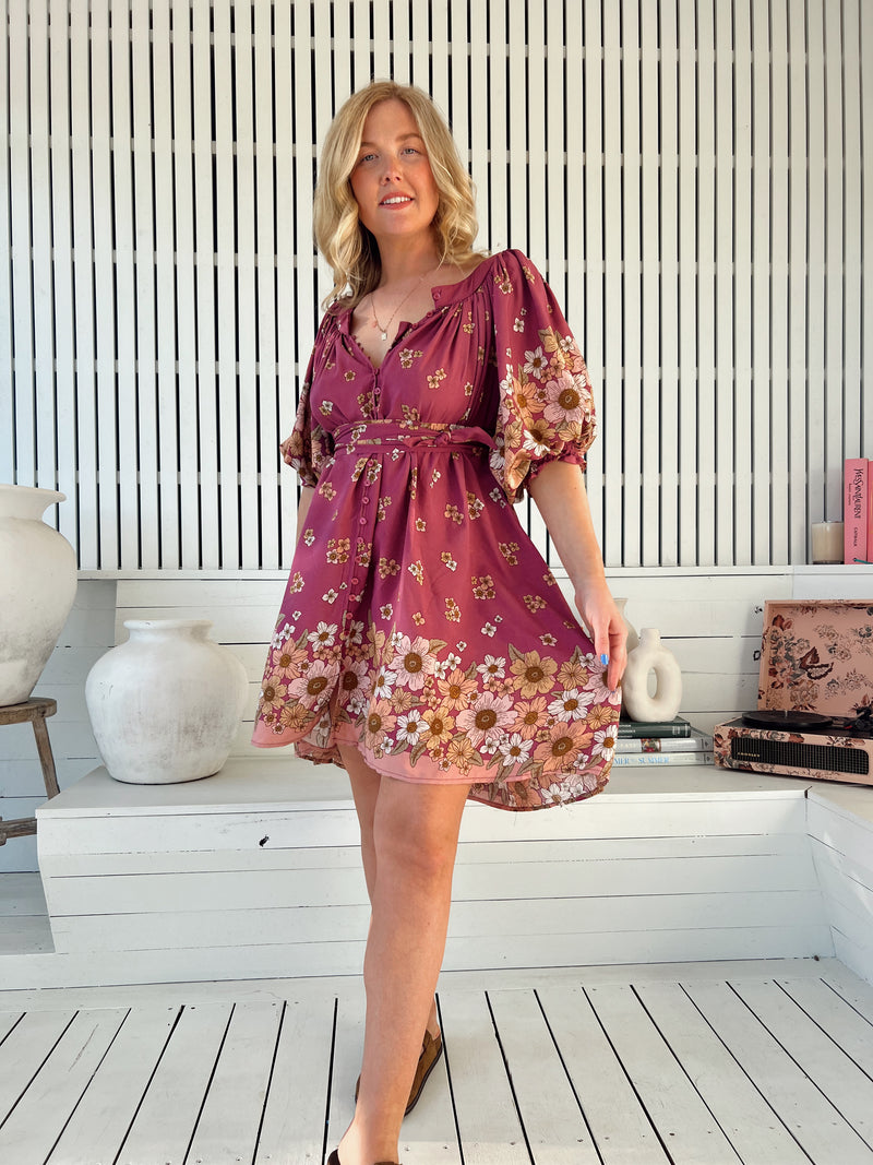 Evelyn Mini Dress - Bee Orchid Arizonia Rose Evelyn Mini Dress - Bee Orchid Arizonia Rose