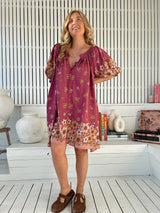 Evelyn Mini Dress - Bee Orchid