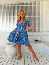 Rhys Mini Dress - Blue Bell