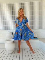 Rhys Mini Dress - Blue Bell