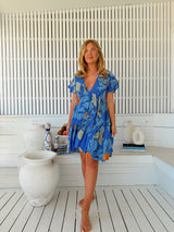 Rhys Mini Dress - Blue Bell