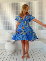 Rhys Mini Dress - Blue Bell