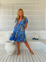 Rhys Mini Dress - Blue Bell