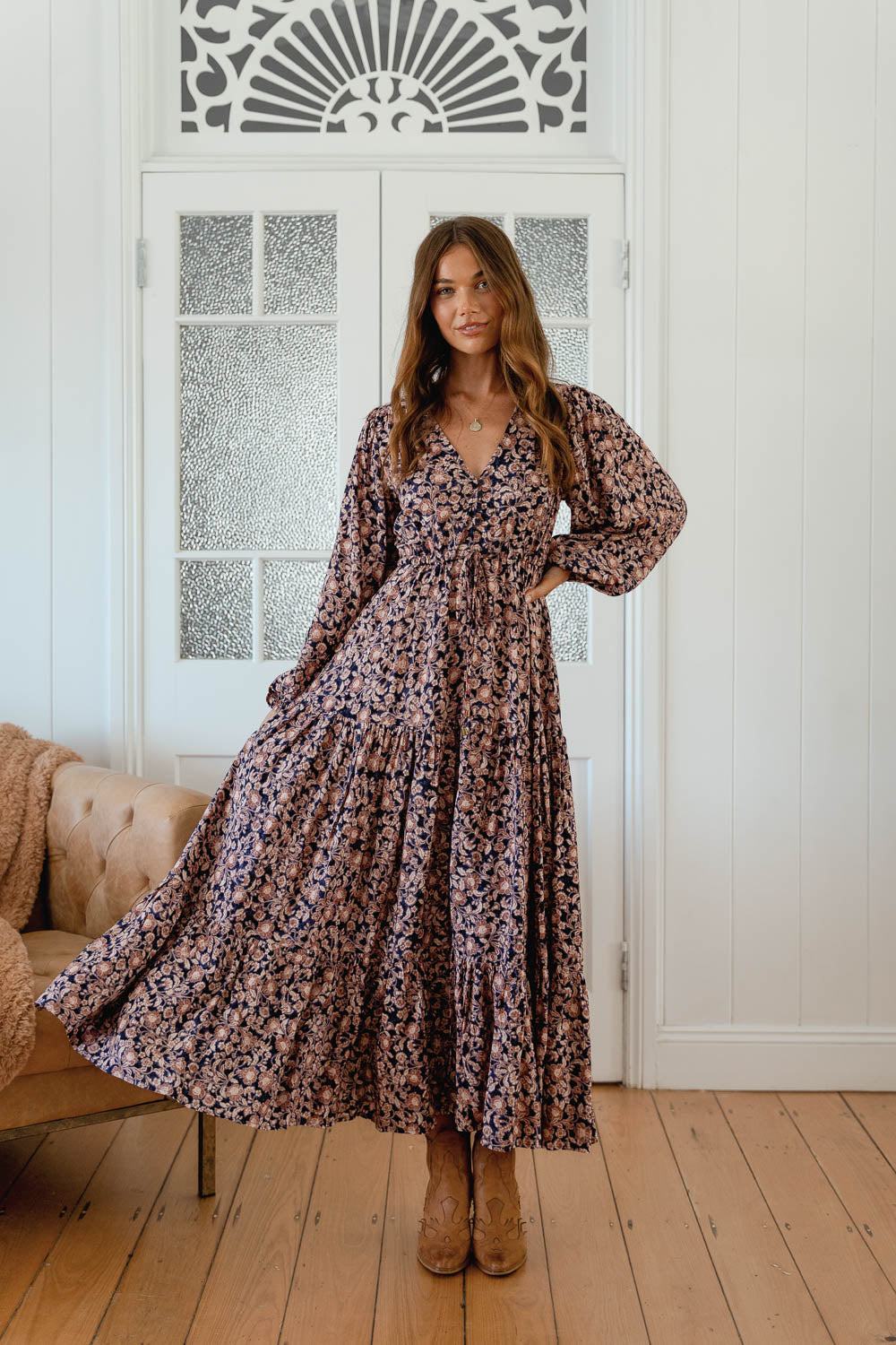 jaase long sleeve dress Teresa Maxi Fashion Women Dresses India hotel tropicale Dry clean only. Color:Greenery (LightGreen)