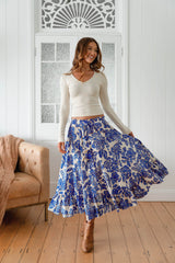 Vela Skirt - Indigo Bloom