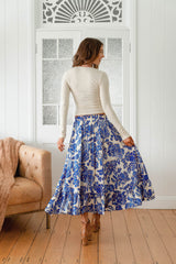Vela Skirt - Indigo Bloom