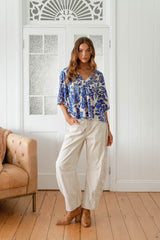 Gabriella Top - Indigo Bloom