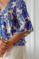 Gabriella Top - Indigo Bloom