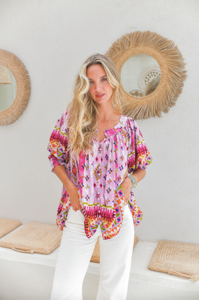 MAKUSA ribbon blouse 山茶花柄 MAKUSA ribbon blouse 山茶花柄 MAKUSA