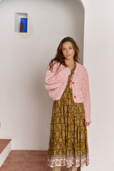 Pink Flame Knit Cardigan - Jaase
