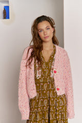 Pink Flame Knit Cardigan - Jaase
