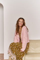 Pink Flame Knit Cardigan - Jaase