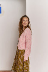 Pink Flame Knit Cardigan - Jaase